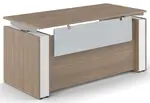 Sit Stand Desk with Acrylic Modesty Panel