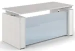 Sit Stand Desk with Glass Modesty Panel