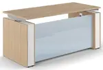 Sit Stand Desk with Glass Modesty Panel