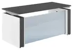 Standing Desk with Glass Modesty Panel