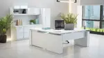 L Shaped Standing Desk with Storage Set