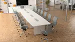 Boat Shaped Conference Table and Chairs Set