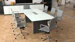 Small Glass Top Conference Table and Chairs Set