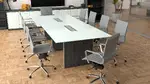 Glass Top Conference Table and Chairs Set
