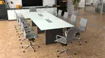 Glass Top Conference Table and Chairs Set