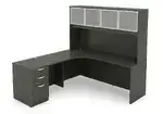 L Shaped Desk with Hutch