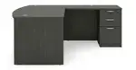Bow Front L-Shaped Desk with Drawers