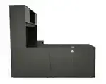 L Shape Desk with Hutch and Drawers