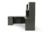 L Shape Desk with Hutch and Drawers