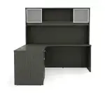 L Shape Desk with Hutch and Drawers