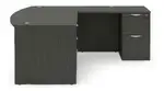 Bow Front L Shaped Desk with Drawers
