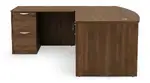 Bow Front L Shaped Desk with Drawers