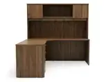 L Shaped Desk with Hutch and Drawers