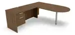 L-Shaped Peninsula Desk with Drawers