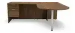 L-Shaped Peninsula Desk with Drawers