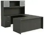 U Shape Desk with Hutch and Drawers