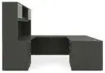 U Shape Desk with Hutch and Drawers