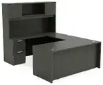 U Shape Desk with Hutch and Drawers