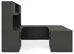 U Shape Desk with Hutch and Drawers