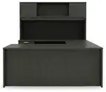 U Shape Desk with Hutch and Drawers