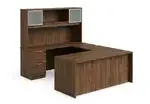 U Shape Desk with Hutch and Drawers