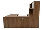 U Shape Desk with Hutch and Drawers