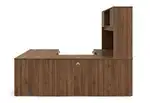 U Shape Desk with Hutch and Drawers