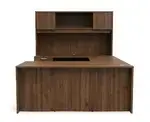 U Shape Desk with Hutch and Drawers