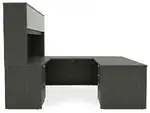 U Shaped Desk with Hutch and Drawers