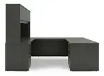 U Shaped Desk with Hutch and Drawers