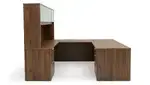 U Shaped Desk with Hutch and Drawers