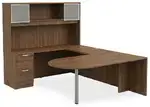 U Shaped Peninsula Desk with Hutch