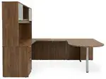 U Shaped Peninsula Desk with Hutch