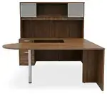 U Shaped Peninsula Desk with Hutch