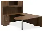 U Shaped Peninsula Desk with Hutch