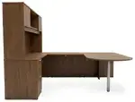 U Shaped Peninsula Desk with Hutch