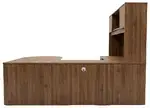 U Shaped Peninsula Desk with Hutch