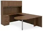 U Shaped Peninsula Desk with Hutch