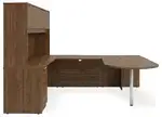 U Shaped Peninsula Desk with Hutch