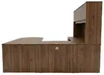 U Shaped Peninsula Desk with Hutch