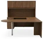 U Shaped Peninsula Desk with Hutch