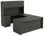 Bow Front U Shape Desk with Hutch