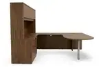 U Shaped Peninsula Desk with Hutch and Drawers