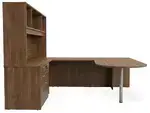 U Shaped Peninsula Office Desk with Hutch