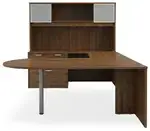 U Shaped Peninsula Desk with Hutch
