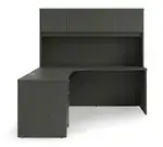 L Shaped Desk with Hutch and Drawers