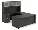 Bow Front U Shape Desk with Hutch