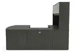 Bow Front U Shape Desk with Hutch