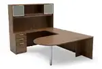 U Shaped Peninsula Desk with Storage