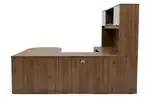 U Shaped Peninsula Desk with Storage